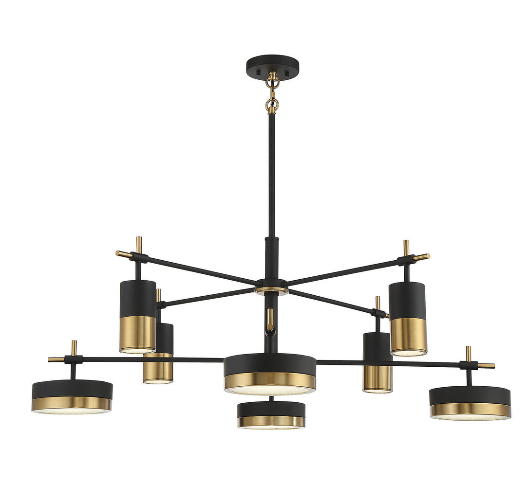 Savoy House Ashor 1-1637-8-143 Chandelier Light - Matte Black with Warm Brass Accents