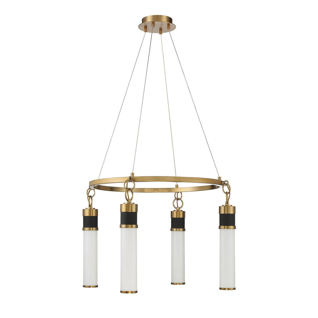 Savoy House Abel 1-1641-4-143 Chandelier Light - Matte Black with Warm Brass Accents