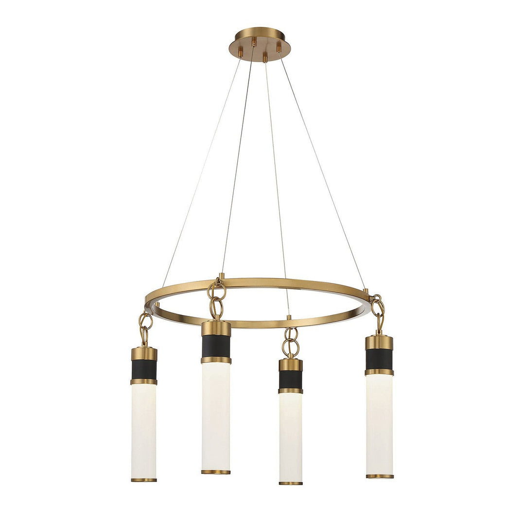 Savoy House Abel 1-1641-4-143 Chandelier Light - Matte Black with Warm Brass Accents