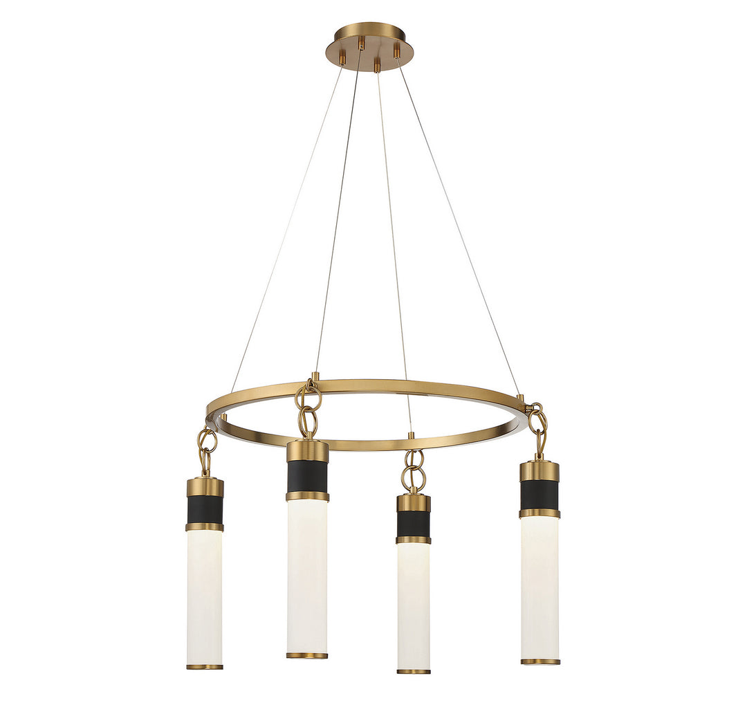 Savoy House Abel 1-1641-4-143 Chandelier Light - Matte Black with Warm Brass Accents