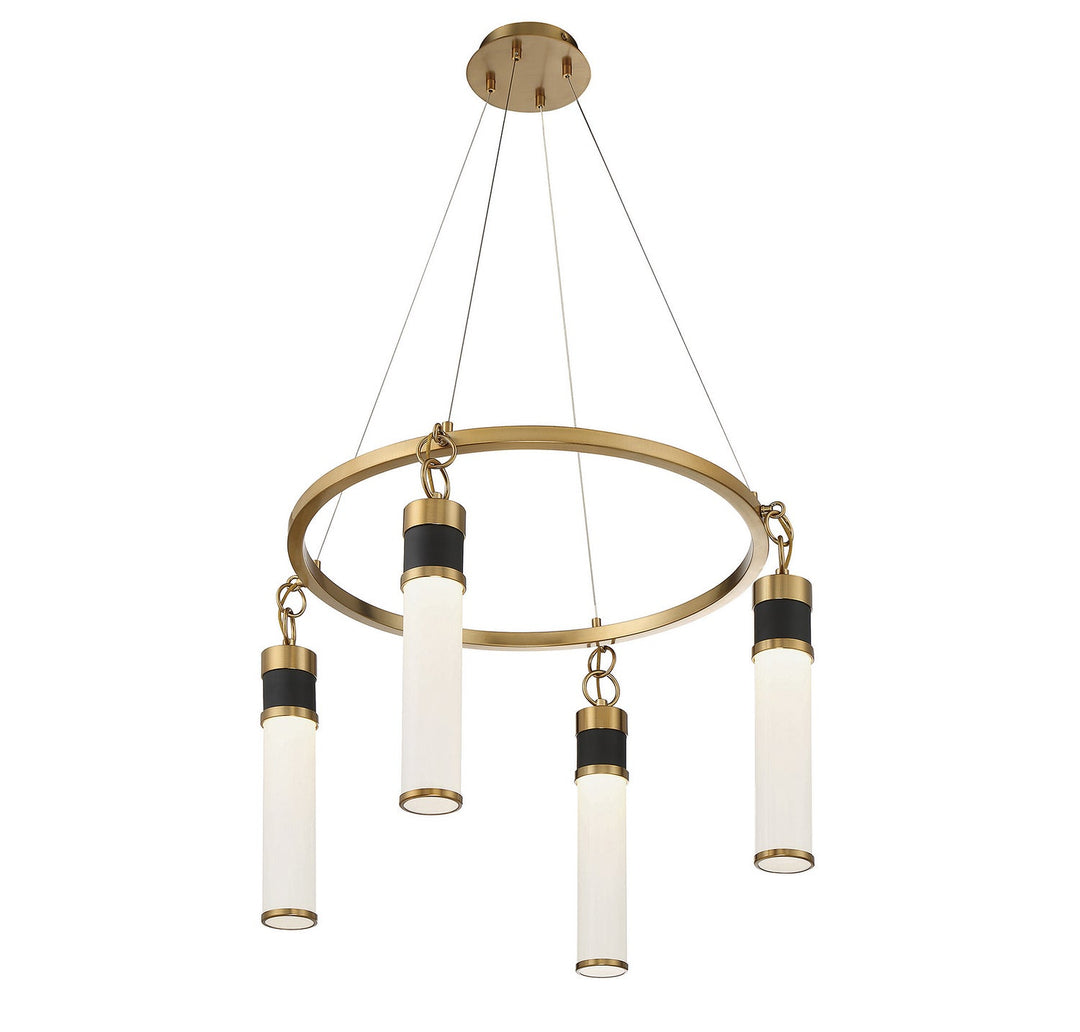 Savoy House Abel 1-1641-4-143 Chandelier Light - Matte Black with Warm Brass Accents