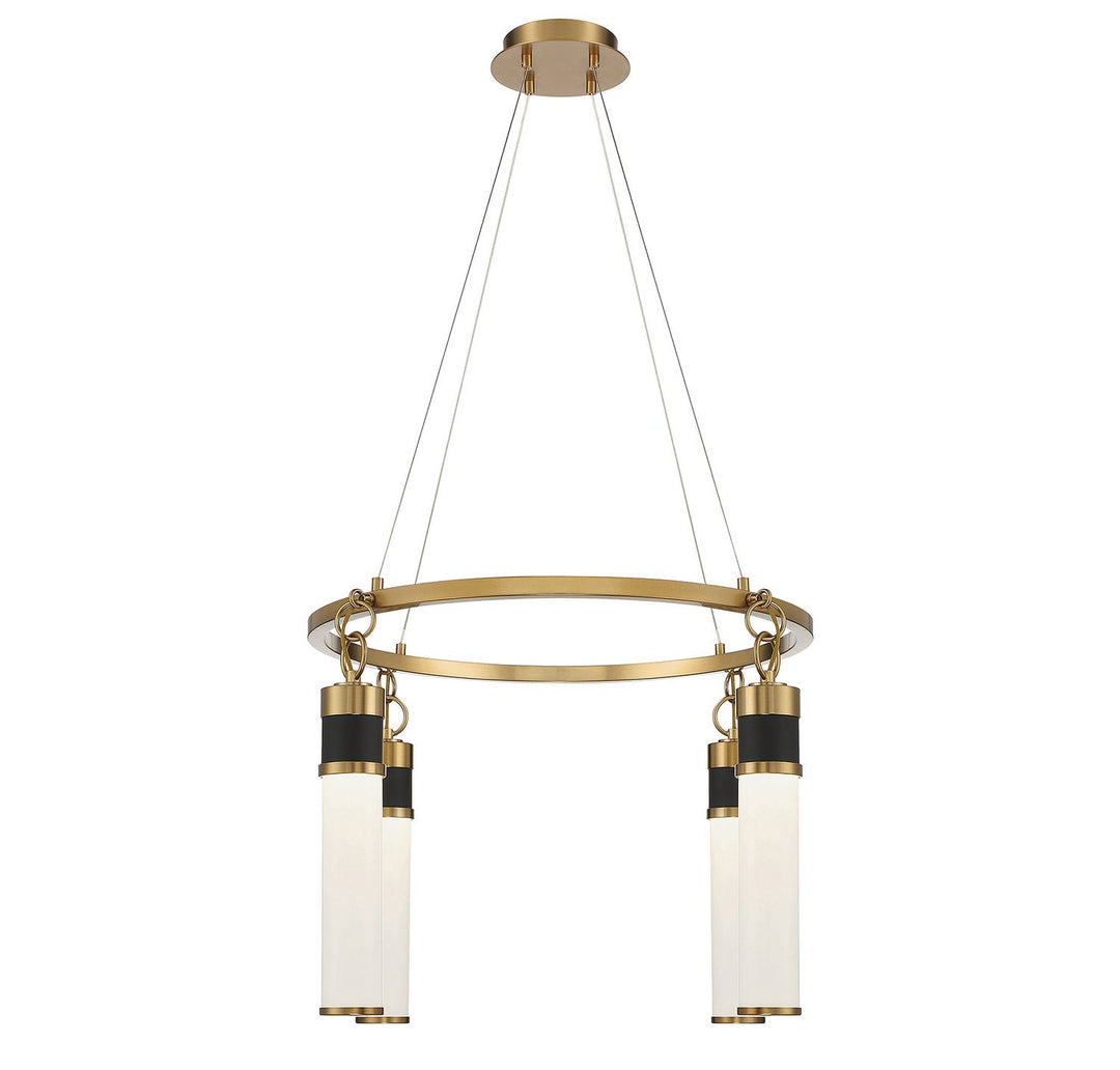 Savoy House Abel 1-1641-4-143 Chandelier Light - Matte Black with Warm Brass Accents