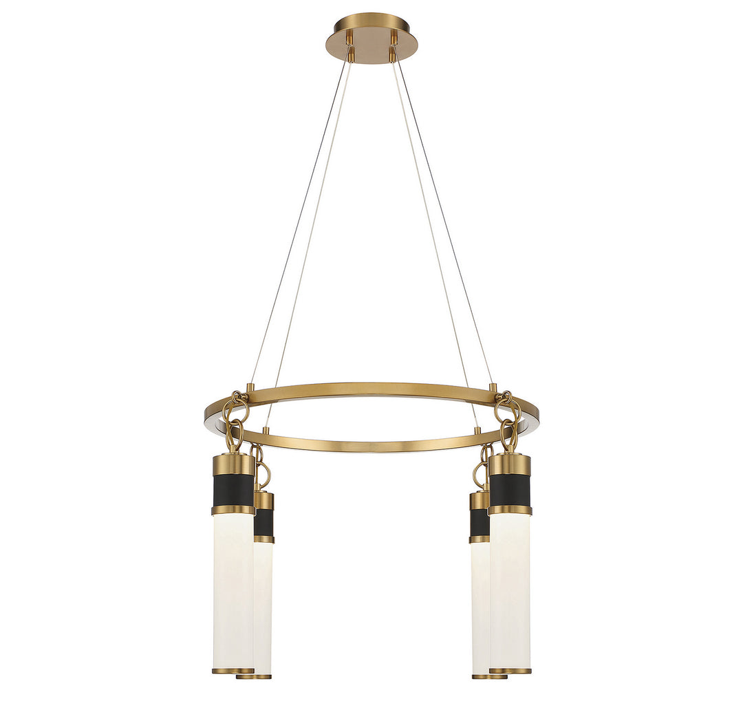 Savoy House Abel 1-1641-4-143 Chandelier Light - Matte Black with Warm Brass Accents