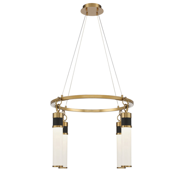 Savoy House Abel 1-1641-4-143 Chandelier Light - Matte Black with Warm Brass Accents