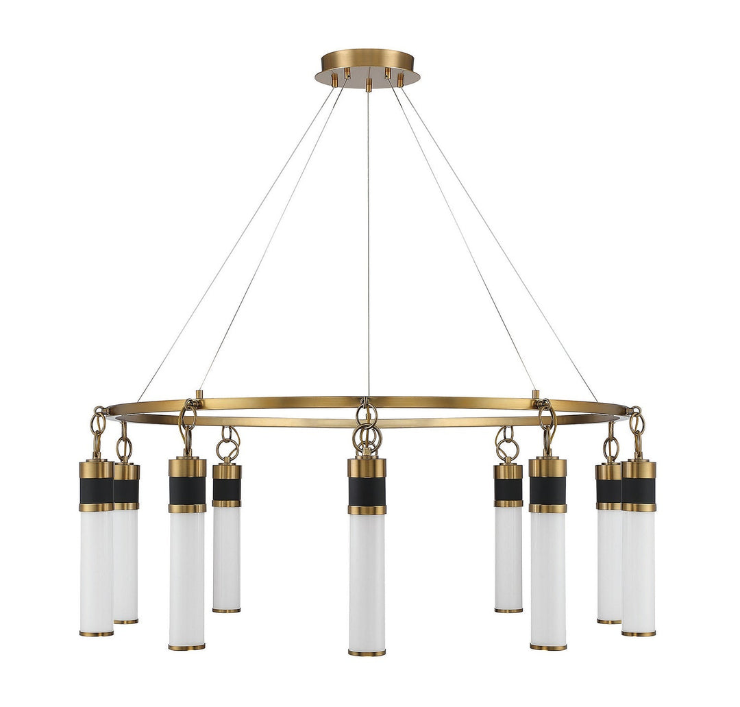 Savoy House Abel 1-1642-10-143 Chandelier Light - Matte Black with Warm Brass Accents