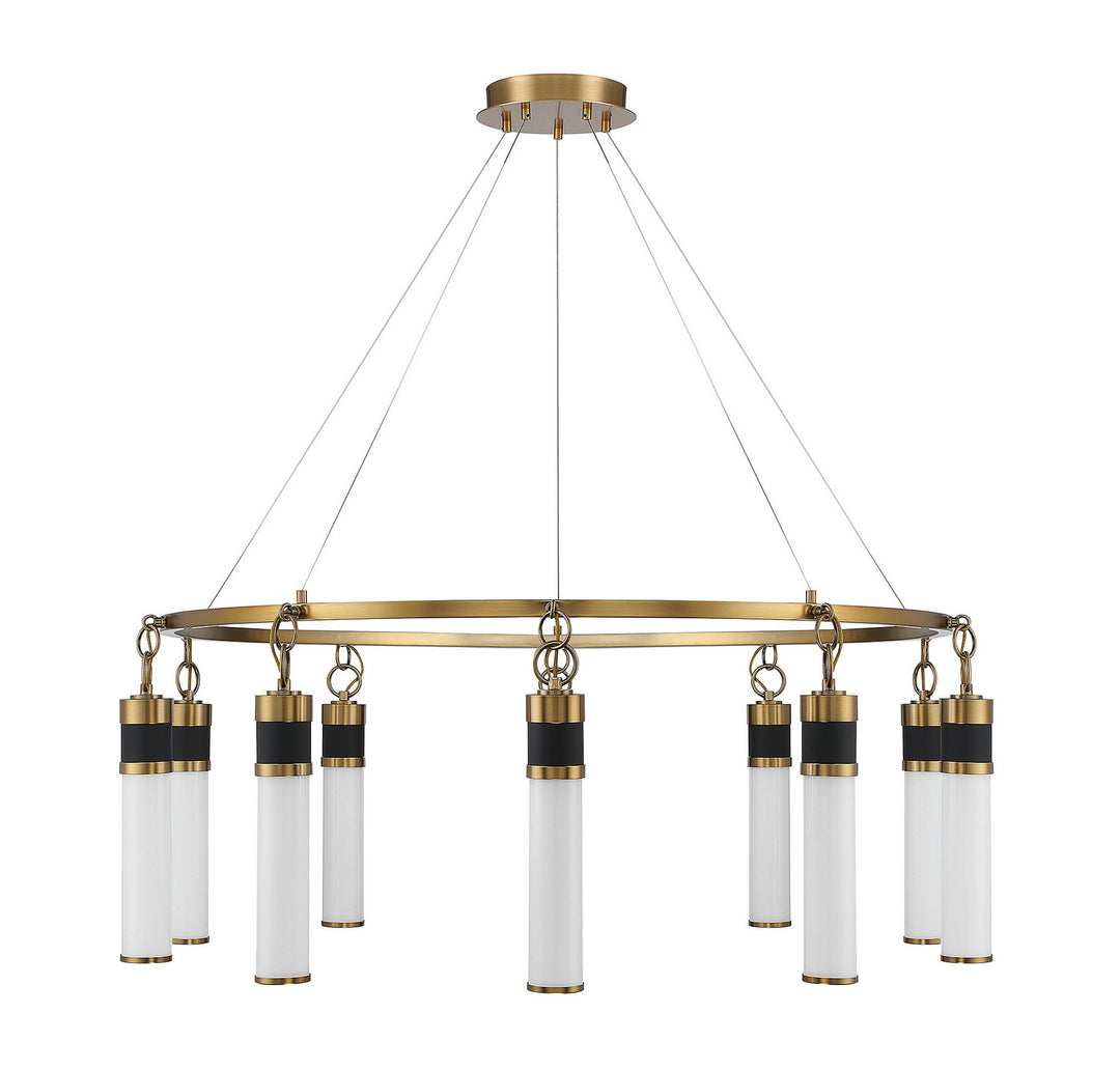 Savoy House Abel 1-1642-10-143 Chandelier Light - Matte Black with Warm Brass Accents