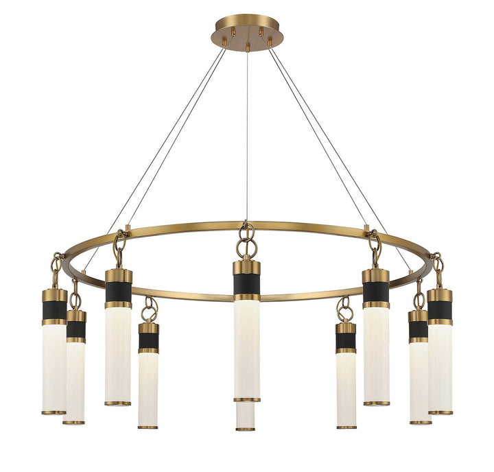 Savoy House Abel 1-1642-10-143 Chandelier Light - Matte Black with Warm Brass Accents