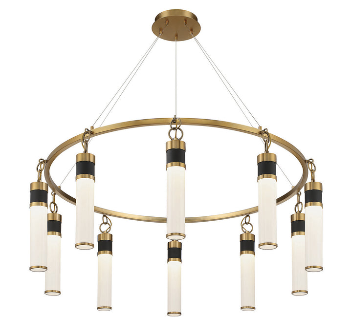 Savoy House Abel 1-1642-10-143 Chandelier Light - Matte Black with Warm Brass Accents