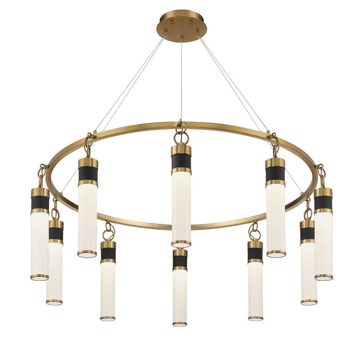 Savoy House Abel 1-1642-10-143 Chandelier Light - Matte Black with Warm Brass Accents