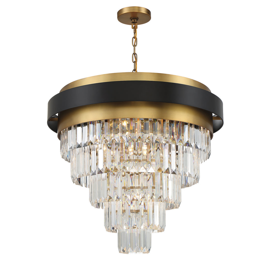 Savoy House Marquise 1-1668-9-143 Chandelier Light - Matte Black with Warm Brass Accents