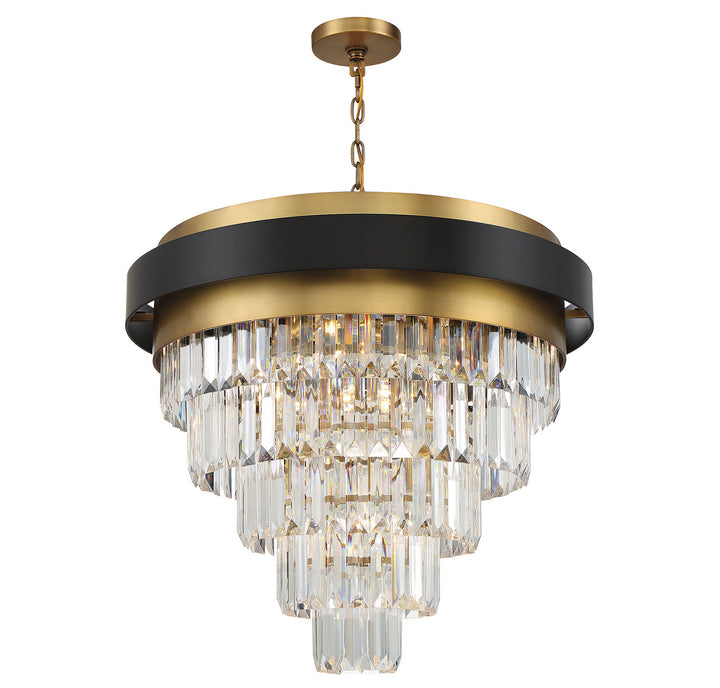 Savoy House Marquise 1-1668-9-143 Chandelier Light - Matte Black with Warm Brass Accents