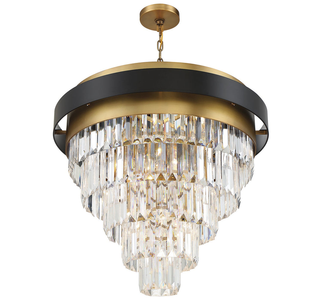 Savoy House Marquise 1-1668-9-143 Chandelier Light - Matte Black with Warm Brass Accents