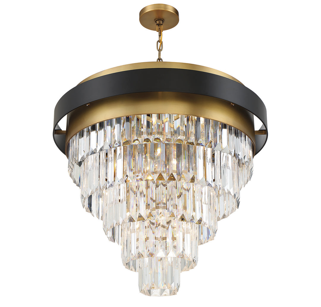Savoy House Marquise 1-1668-9-143 Chandelier Light - Matte Black with Warm Brass Accents