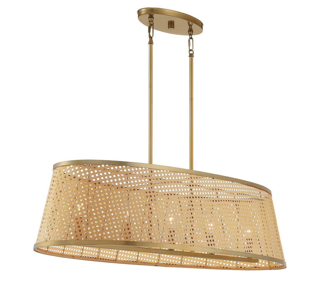 Savoy House Astoria 1-1770-5-200 Pendant Light - Natural with Burnished Brass