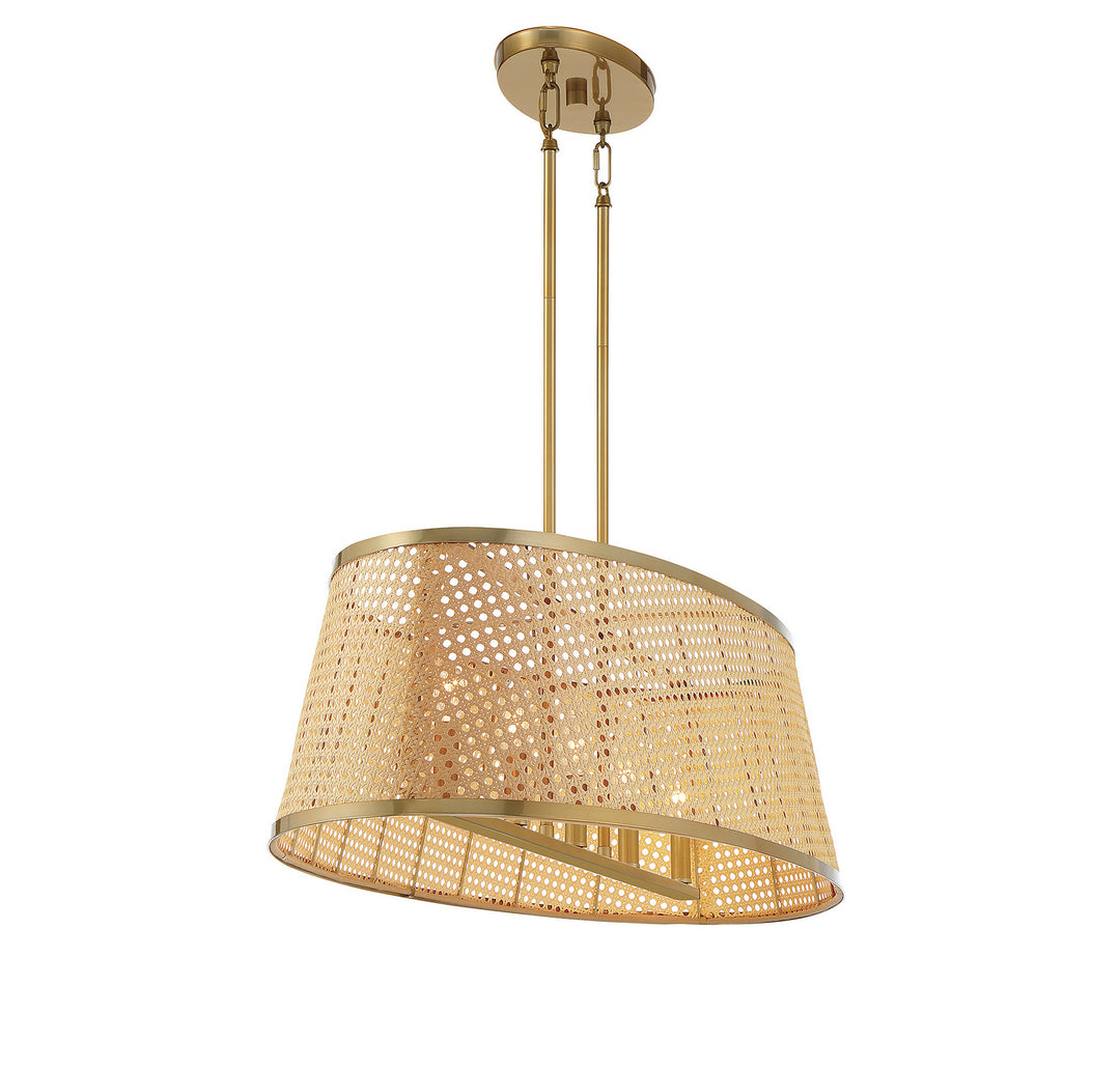 Savoy House Astoria 1-1770-5-200 Pendant Light - Natural with Burnished Brass