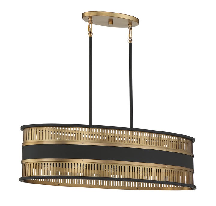 Savoy House Eclipse 1-1813-5-143 Pendant Light - Matte Black with Warm Brass Accents