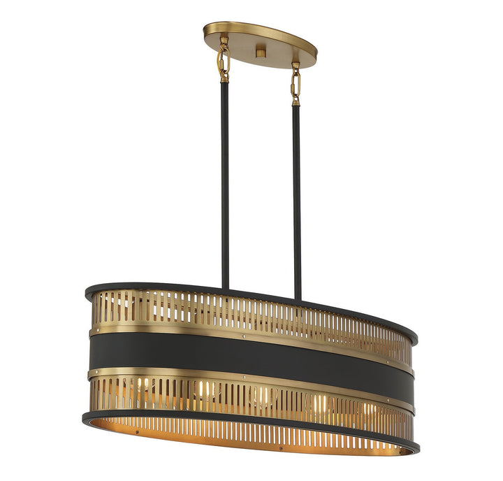 Savoy House Eclipse 1-1813-5-143 Pendant Light - Matte Black with Warm Brass Accents