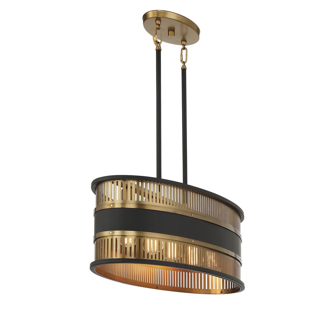 Savoy House Eclipse 1-1813-5-143 Pendant Light - Matte Black with Warm Brass Accents