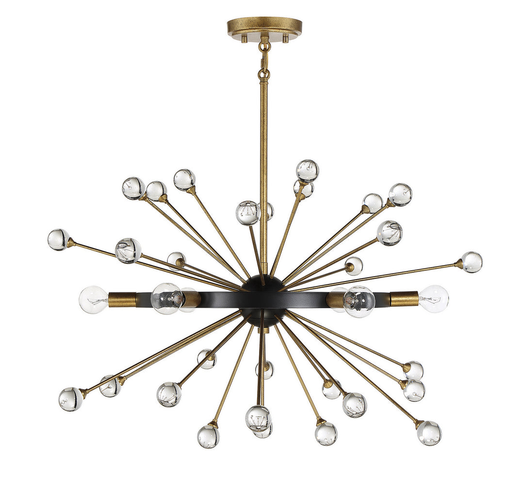 Savoy House Ariel 1-1857-6-62 Chandelier Light - Como Black with Gold