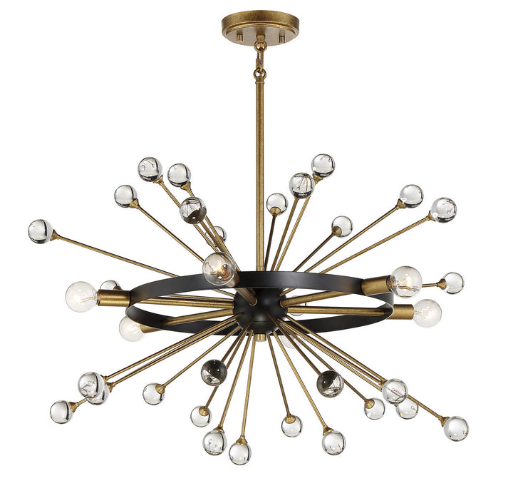 Savoy House Ariel 1-1857-6-62 Chandelier Light - Como Black with Gold