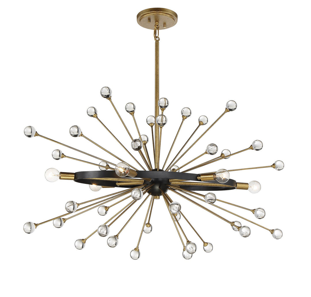 Savoy House Ariel 1-1858-6-62 Chandelier Light - Como Black with Gold