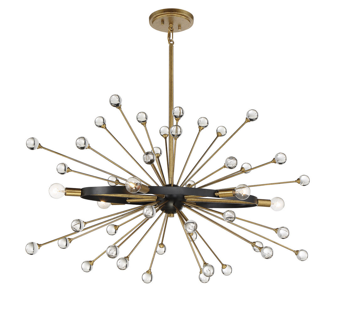 Savoy House Ariel 1-1858-6-62 Chandelier Light - Como Black with Gold