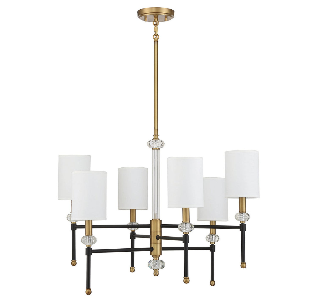 Savoy House Tivoli 1-1887-6-143 Chandelier Light - Matte Black with Warm Brass Accents