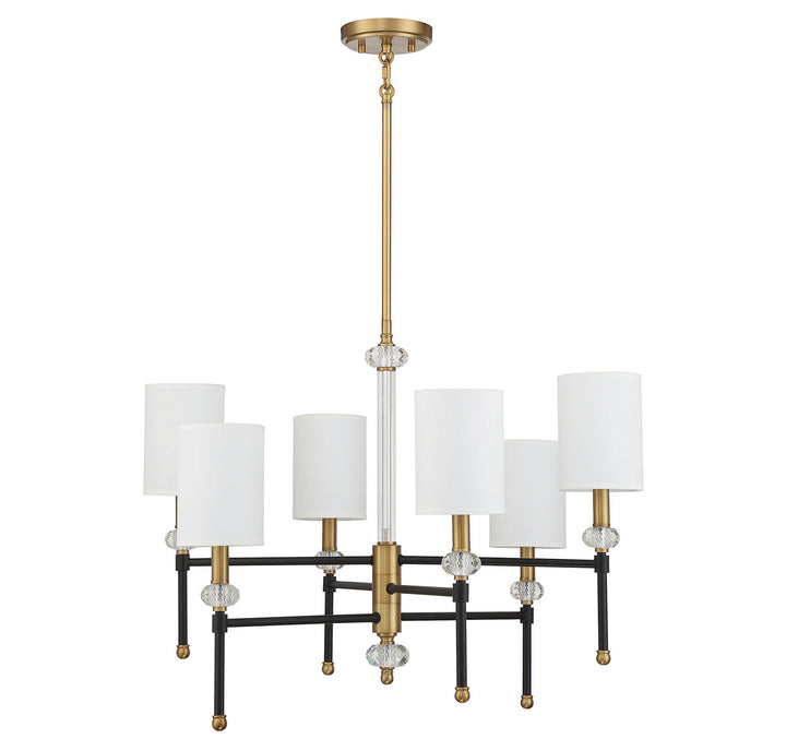 Savoy House Tivoli 1-1887-6-143 Chandelier Light - Matte Black with Warm Brass Accents