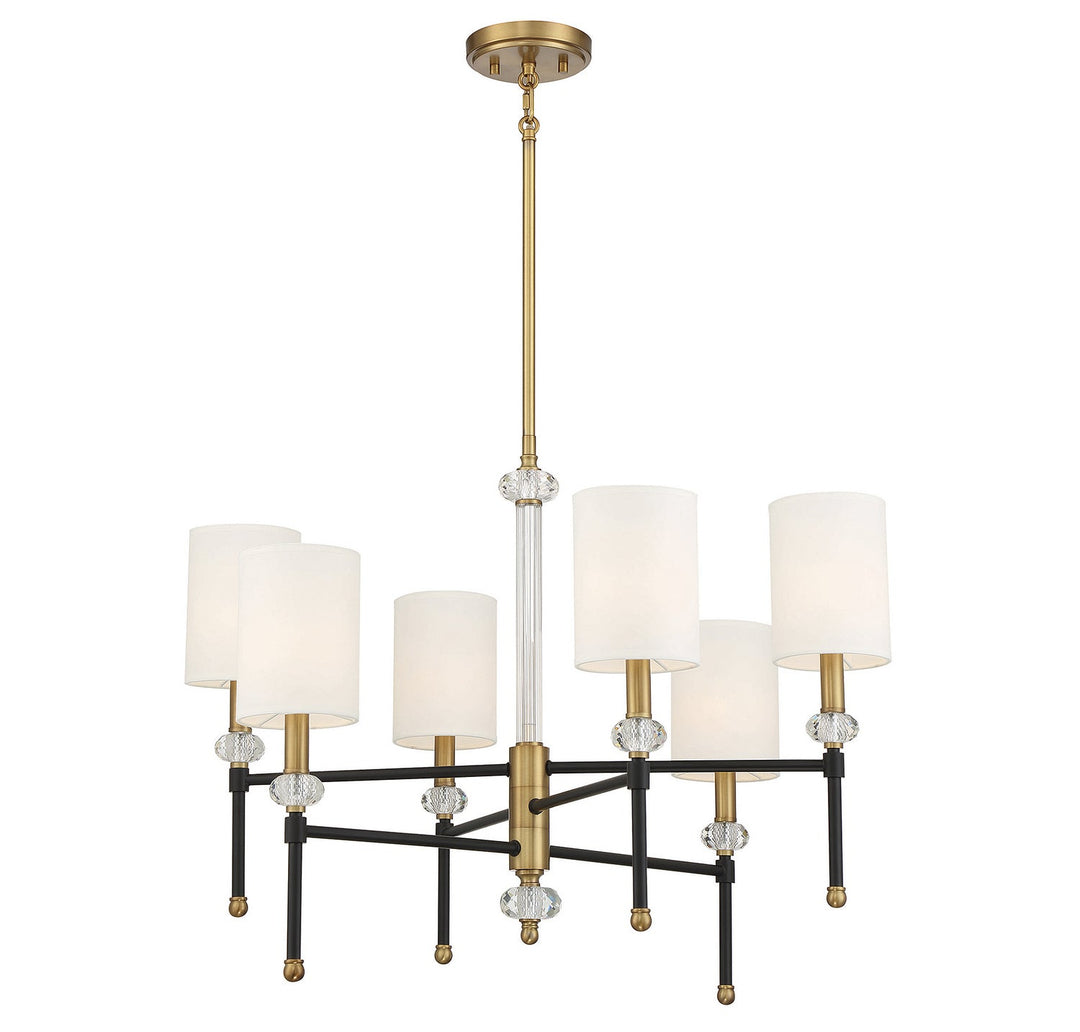 Savoy House Tivoli 1-1887-6-143 Chandelier Light - Matte Black with Warm Brass Accents