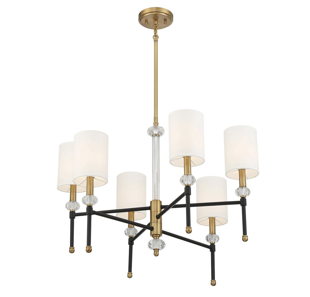 Savoy House Tivoli 1-1887-6-143 Chandelier Light - Matte Black with Warm Brass Accents