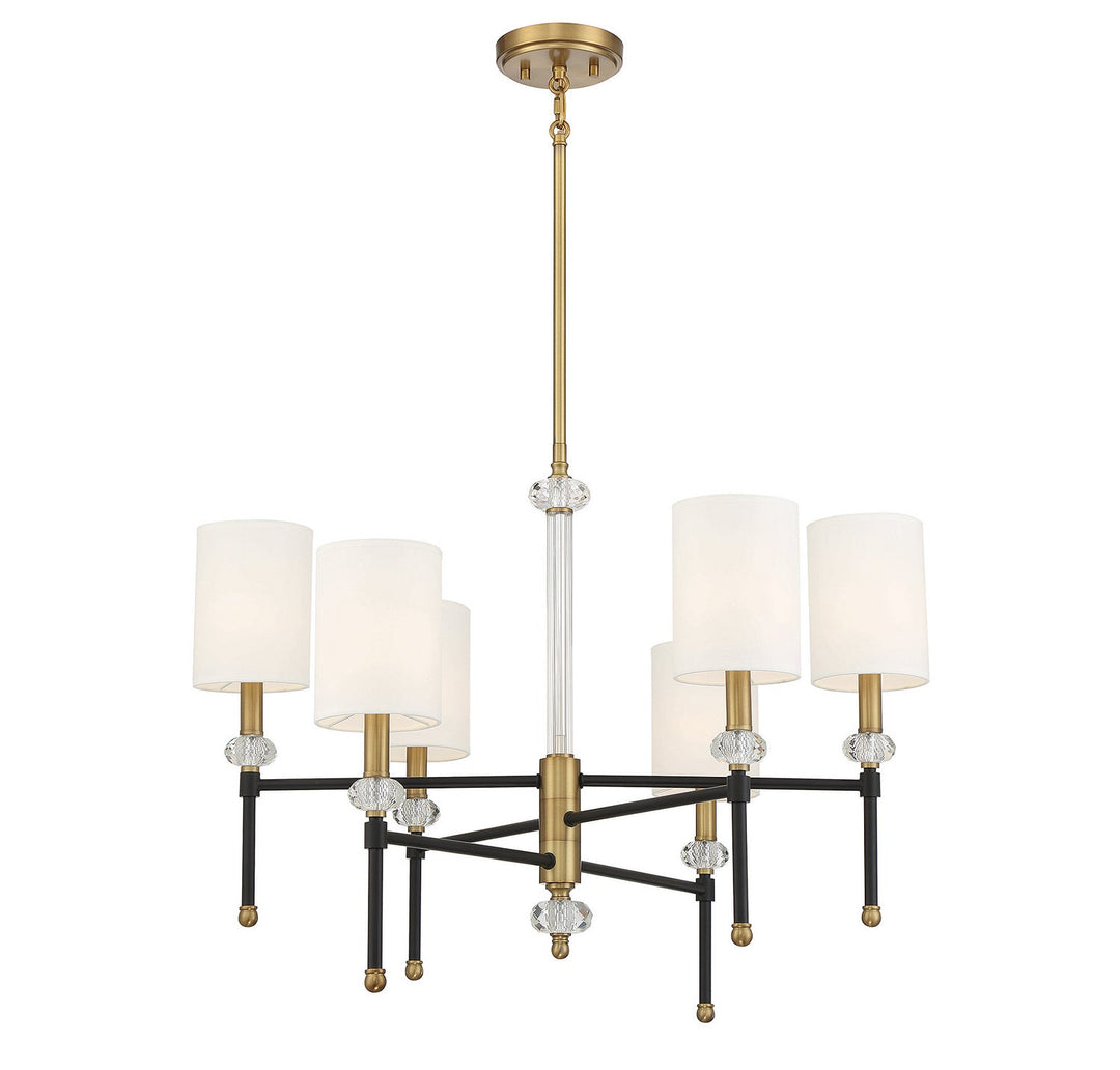 Savoy House Tivoli 1-1887-6-143 Chandelier Light - Matte Black with Warm Brass Accents