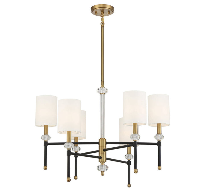 Savoy House Tivoli 1-1887-6-143 Chandelier Light - Matte Black with Warm Brass Accents