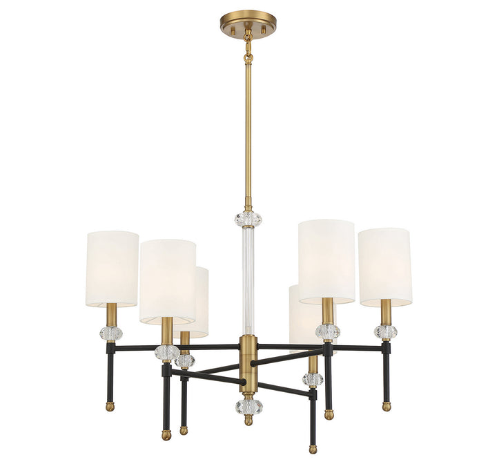 Savoy House Tivoli 1-1887-6-143 Chandelier Light - Matte Black with Warm Brass Accents