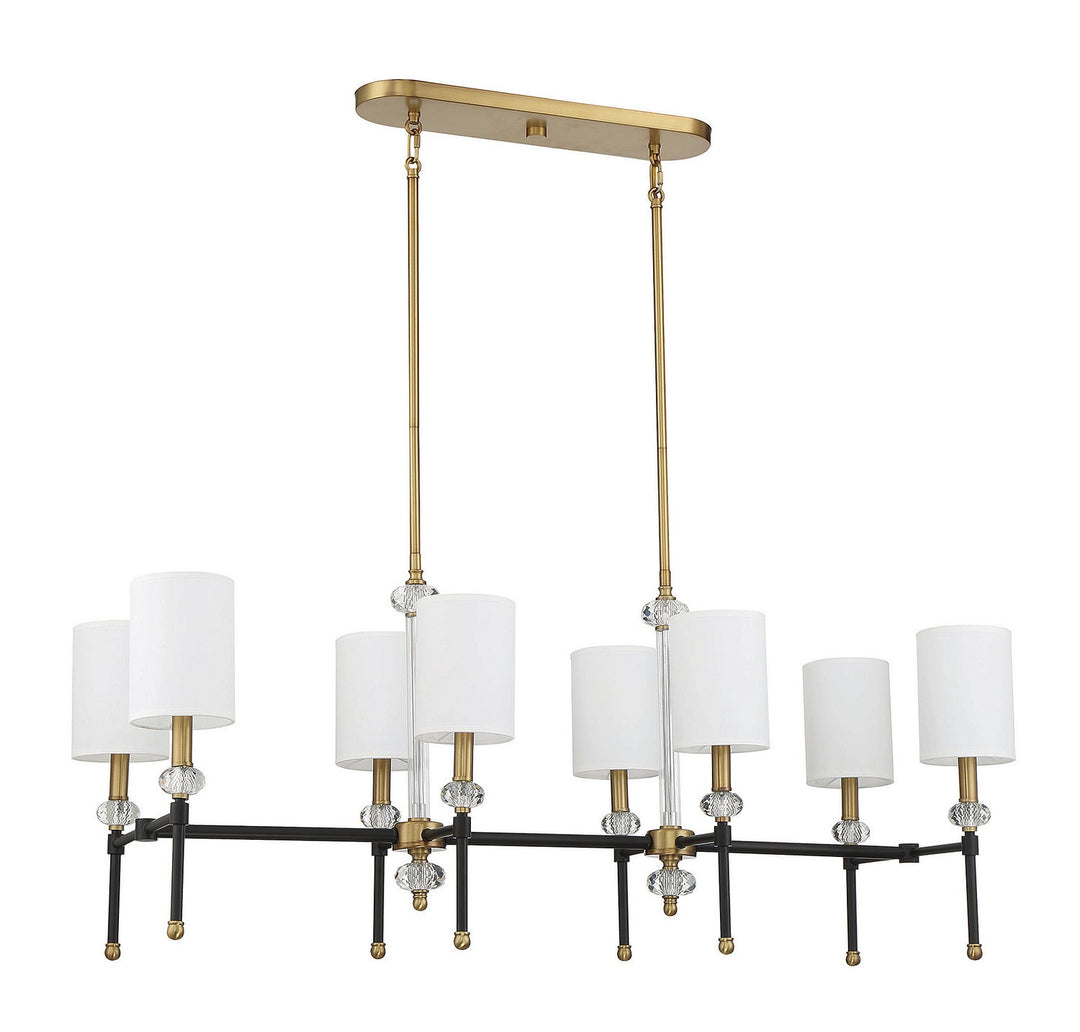 Savoy House Tivoli 1-1889-8-143 Pendant Light - Matte Black with Warm Brass Accents