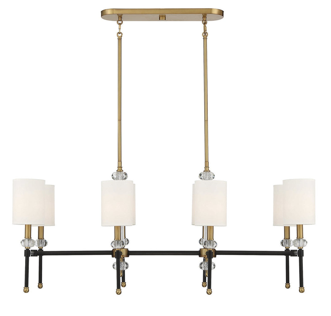 Savoy House Tivoli 1-1889-8-143 Pendant Light - Matte Black with Warm Brass Accents