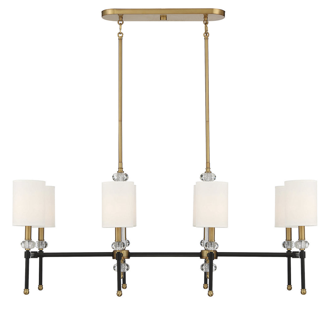 Savoy House Tivoli 1-1889-8-143 Pendant Light - Matte Black with Warm Brass Accents