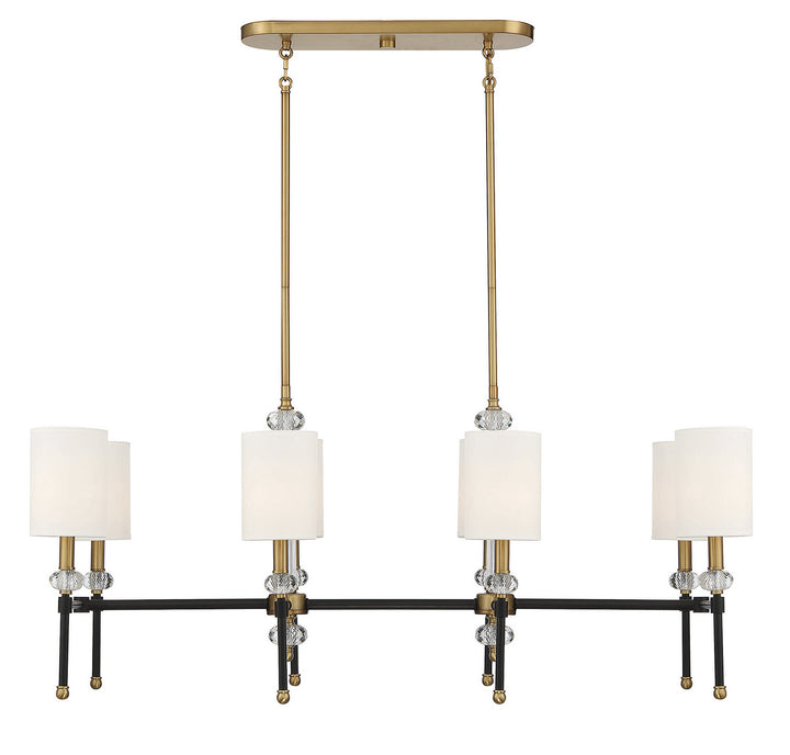 Savoy House Tivoli 1-1889-8-143 Pendant Light - Matte Black with Warm Brass Accents