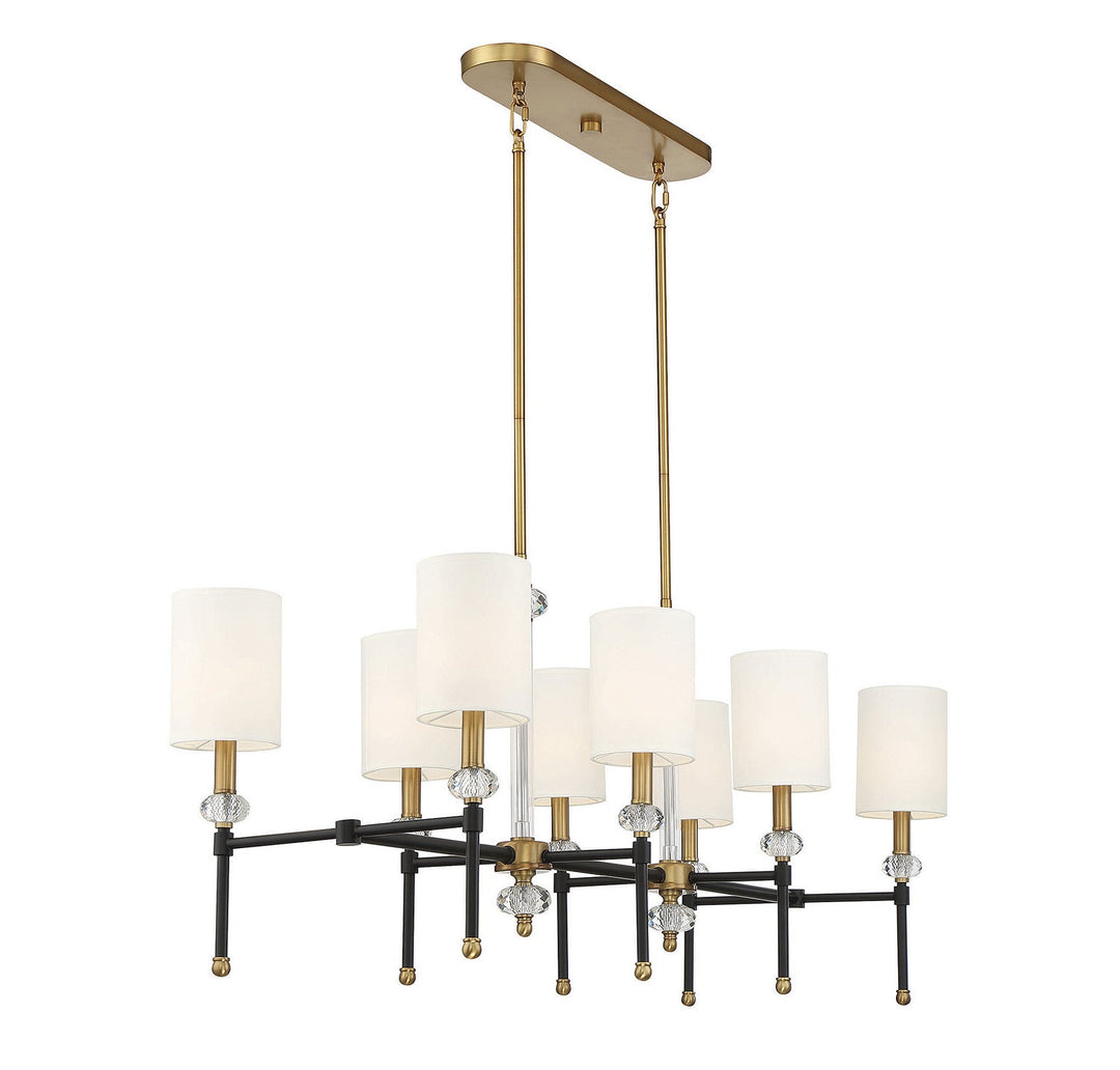Savoy House Tivoli 1-1889-8-143 Pendant Light - Matte Black with Warm Brass Accents