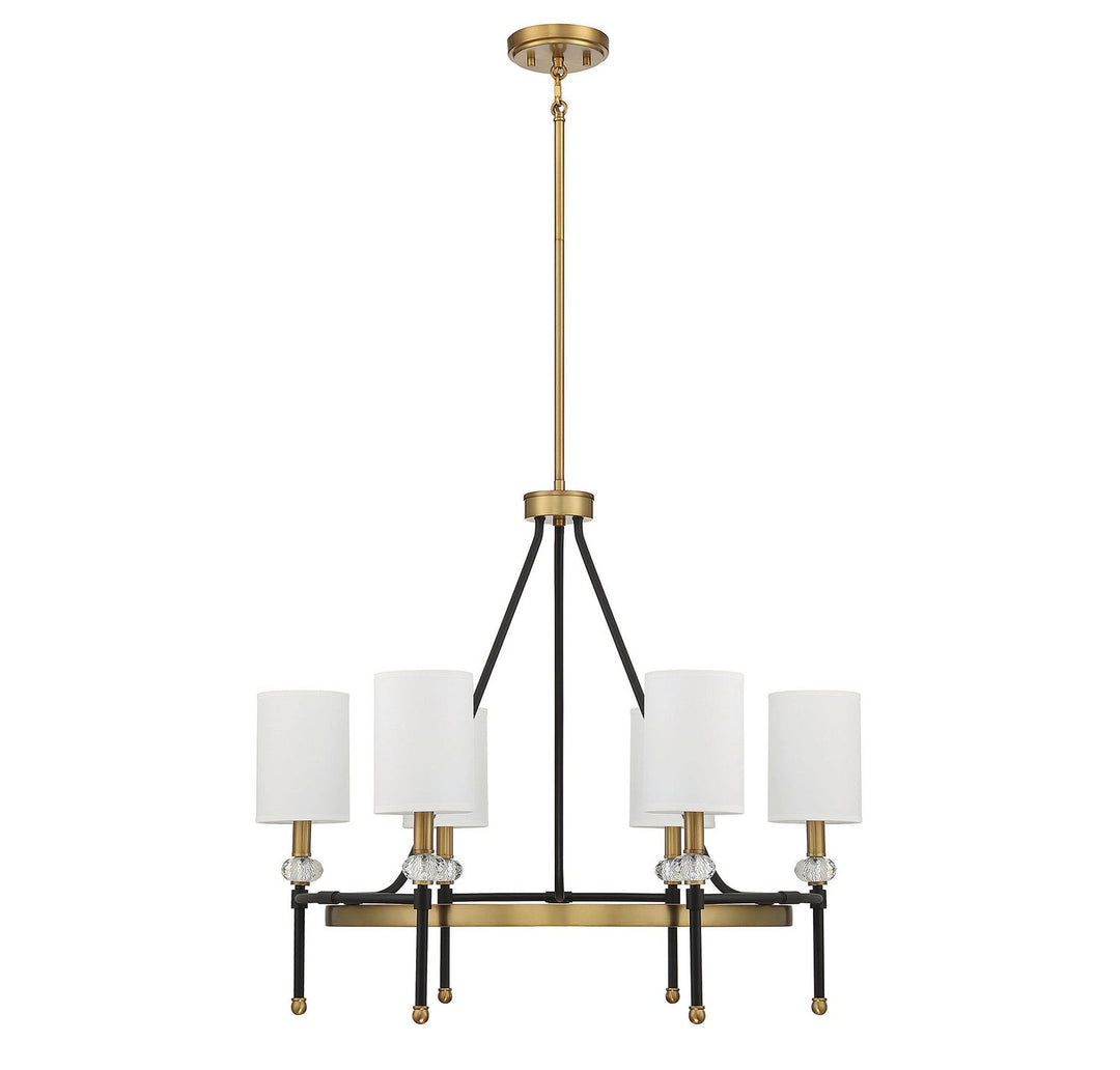 Savoy House Tivoli 1-1893-6-143 Chandelier Light - Matte Black with Warm Brass Accents