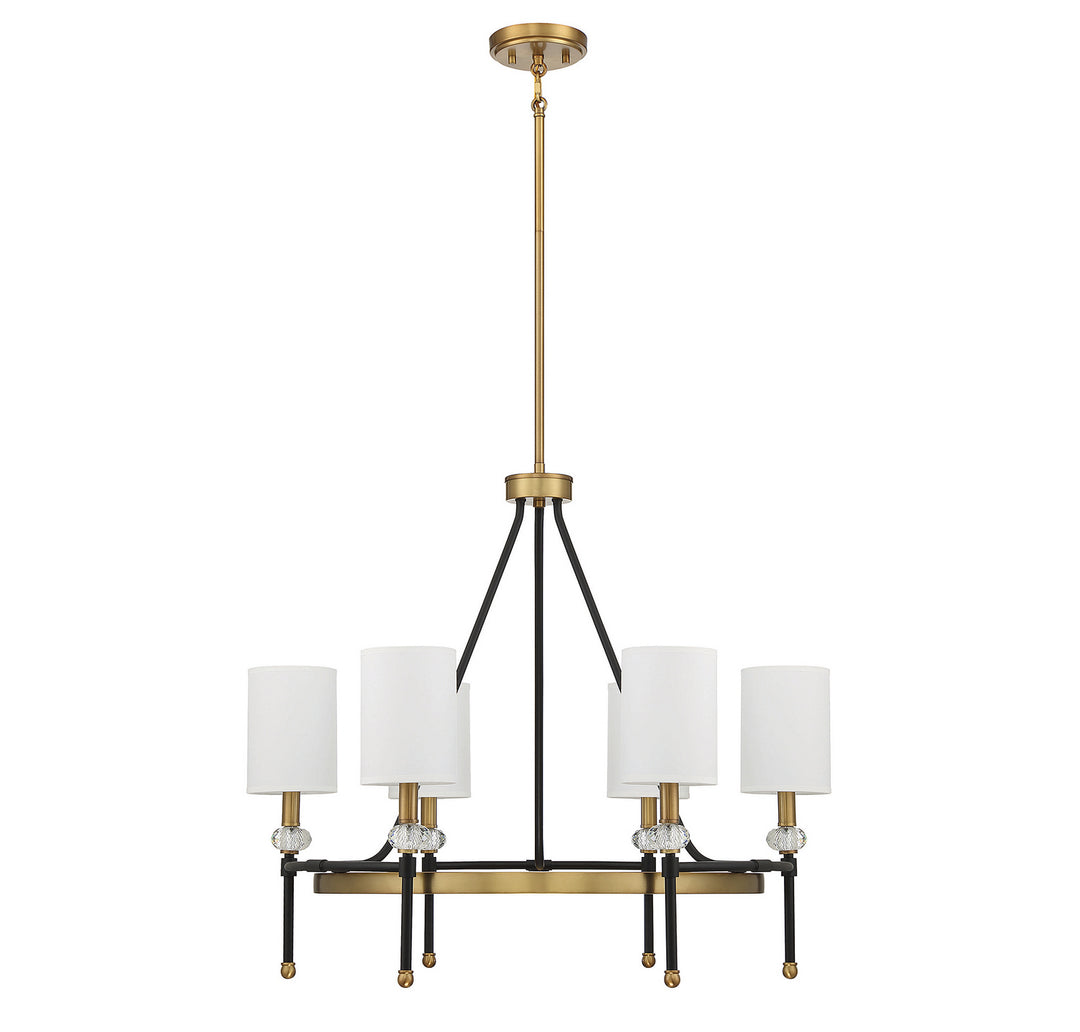 Savoy House Tivoli 1-1893-6-143 Chandelier Light - Matte Black with Warm Brass Accents