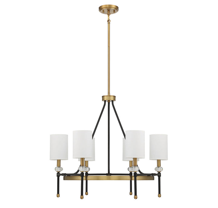 Savoy House Tivoli 1-1893-6-143 Chandelier Light - Matte Black with Warm Brass Accents