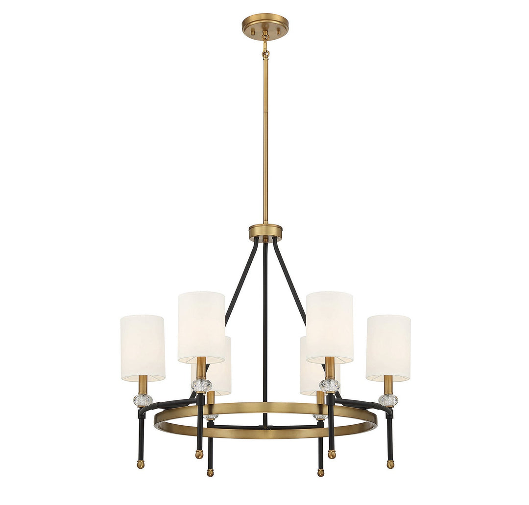 Savoy House Tivoli 1-1893-6-143 Chandelier Light - Matte Black with Warm Brass Accents