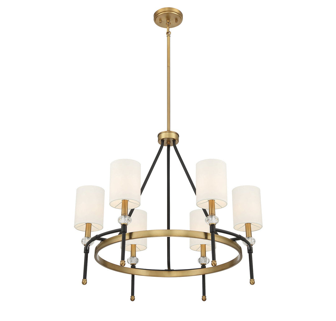 Savoy House Tivoli 1-1893-6-143 Chandelier Light - Matte Black with Warm Brass Accents