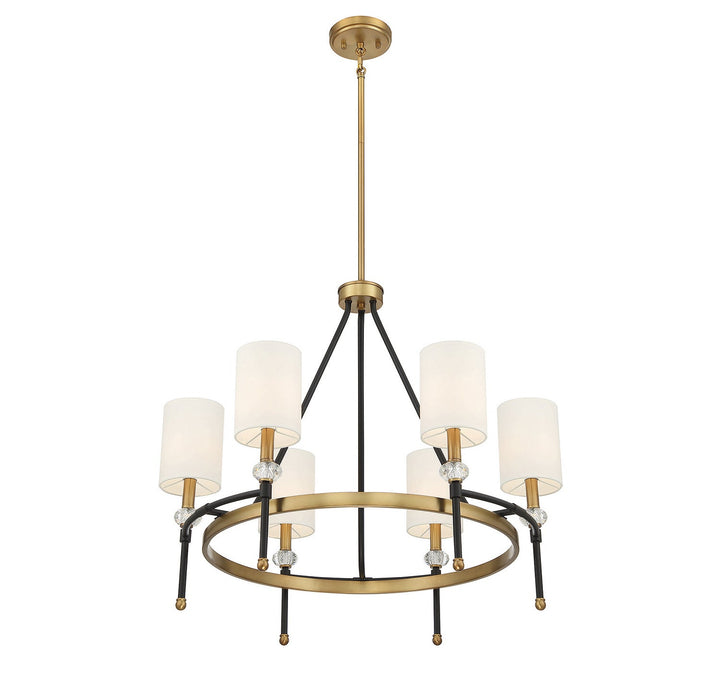 Savoy House Tivoli 1-1893-6-143 Chandelier Light - Matte Black with Warm Brass Accents