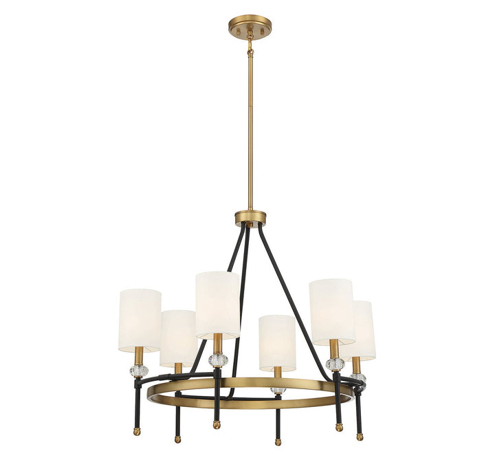 Savoy House Tivoli 1-1893-6-143 Chandelier Light - Matte Black with Warm Brass Accents