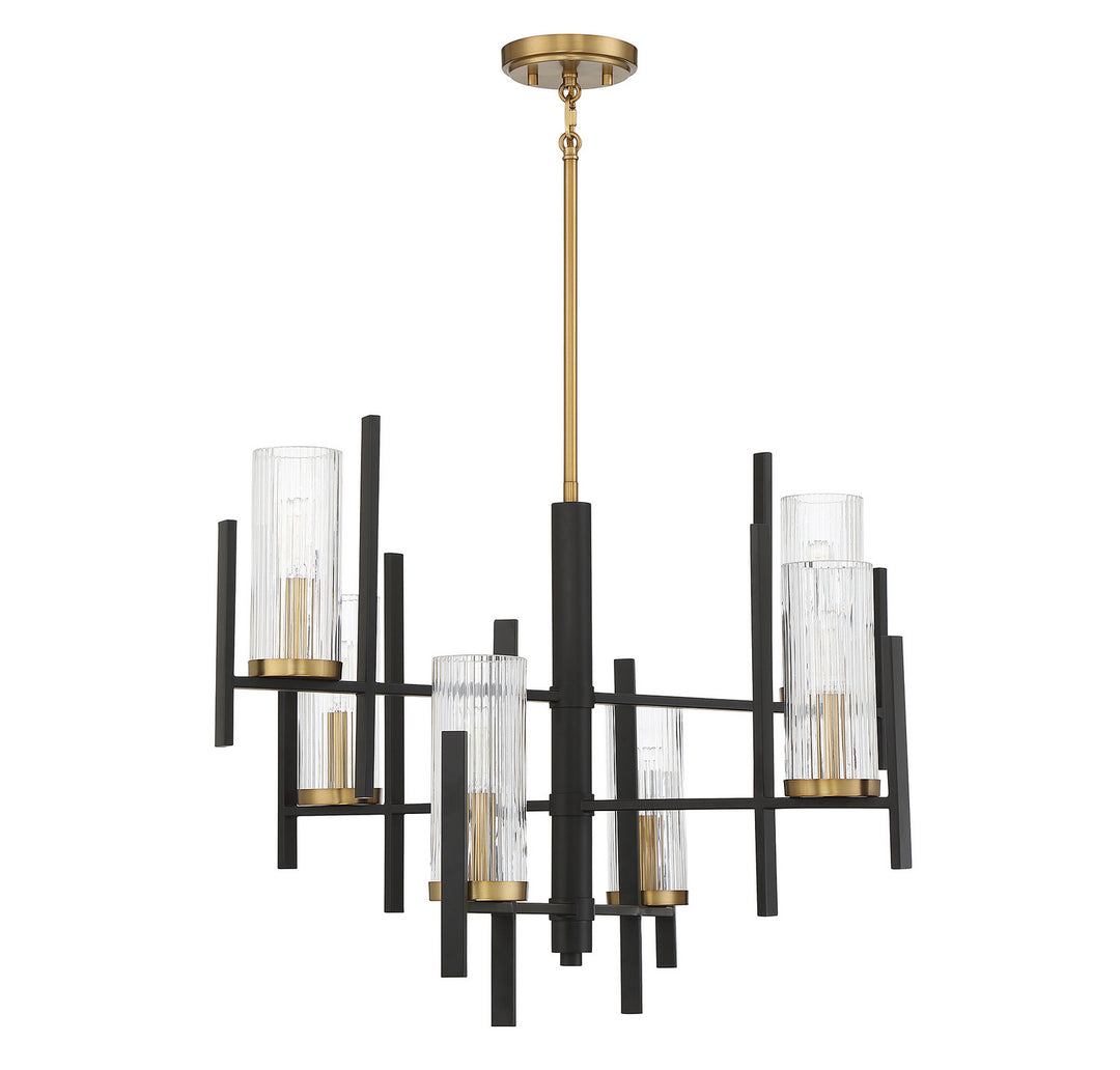 Savoy House Midland 1-1906-6-143 Chandelier Light - Matte Black with Warm Brass Accents