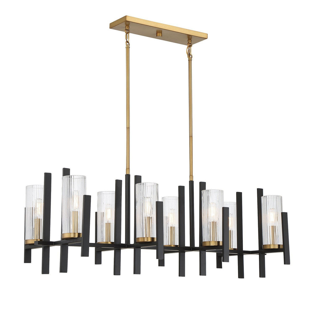 Savoy House Midland 1-1907-8-143 Pendant Light - Matte Black with Warm Brass Accents