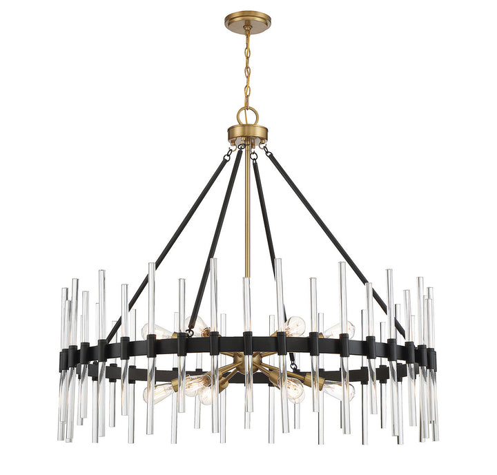 Savoy House Santiago 1-1934-12-143 Chandelier Light - Matte Black with Warm Brass Accents