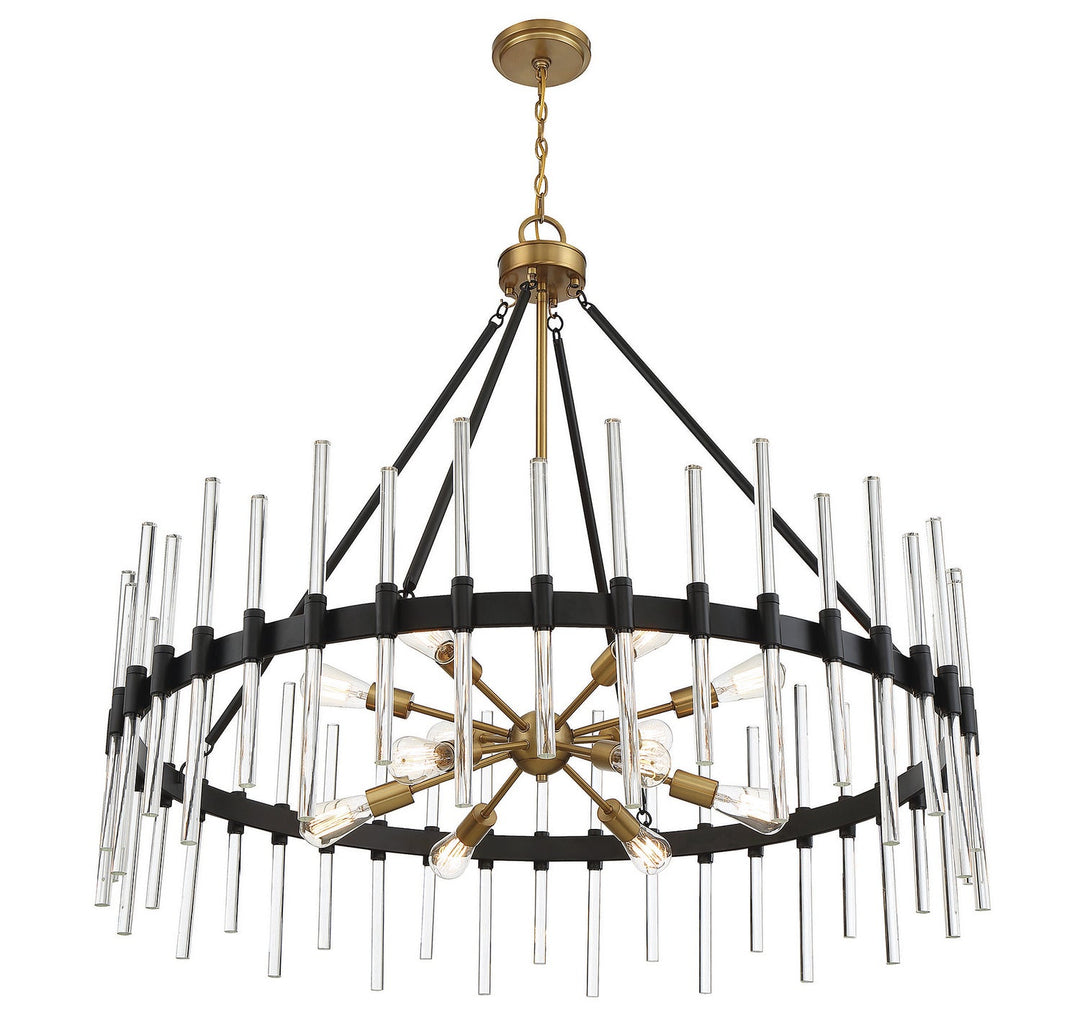 Savoy House Santiago 1-1934-12-143 Chandelier Light - Matte Black with Warm Brass Accents