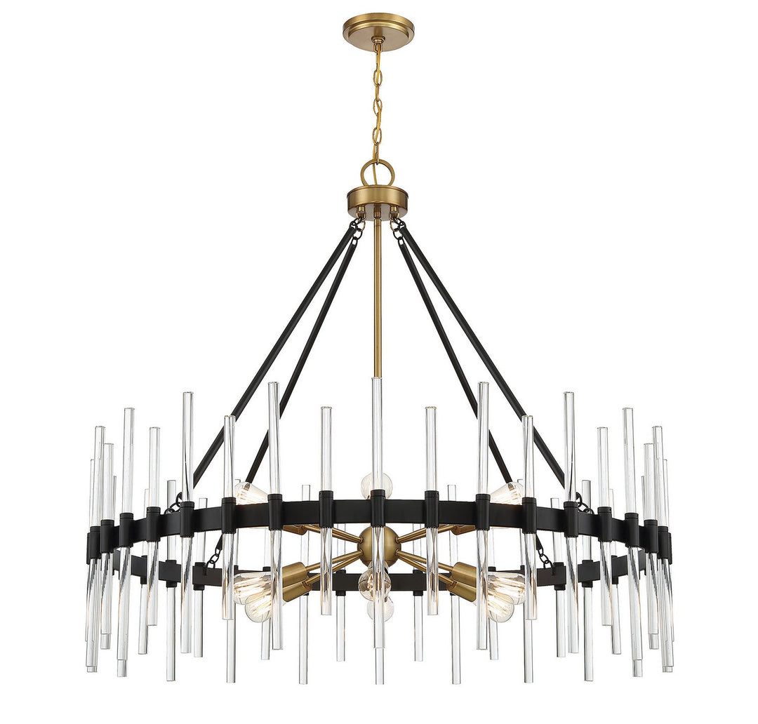 Savoy House Santiago 1-1934-12-143 Chandelier Light - Matte Black with Warm Brass Accents